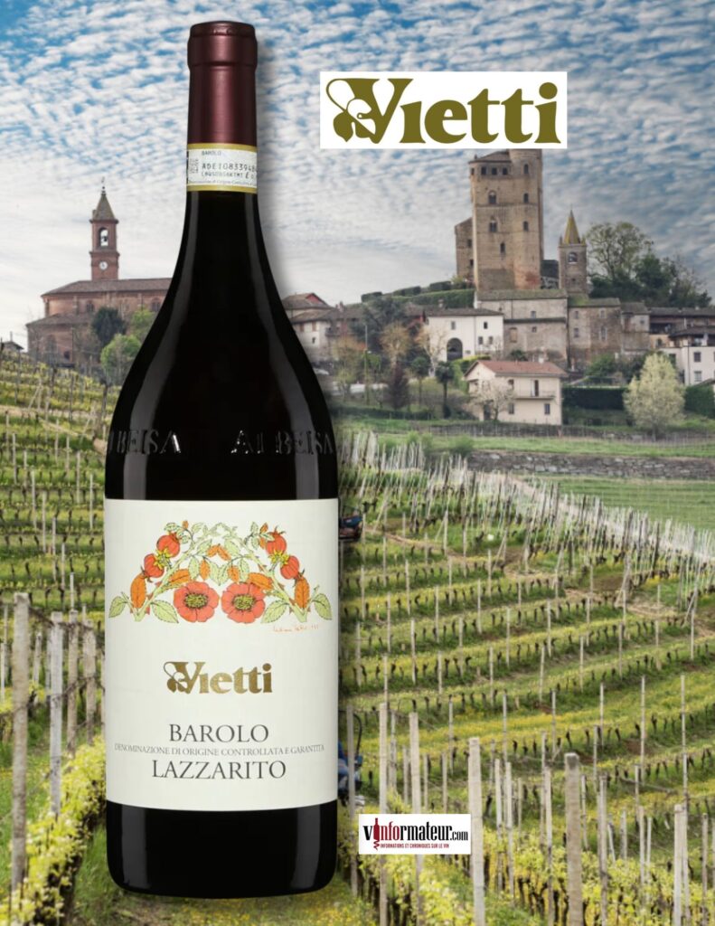 Barolo Lazzarito, Italie, Piémont, Vietti, vin rouge bio, 2021 bouteille