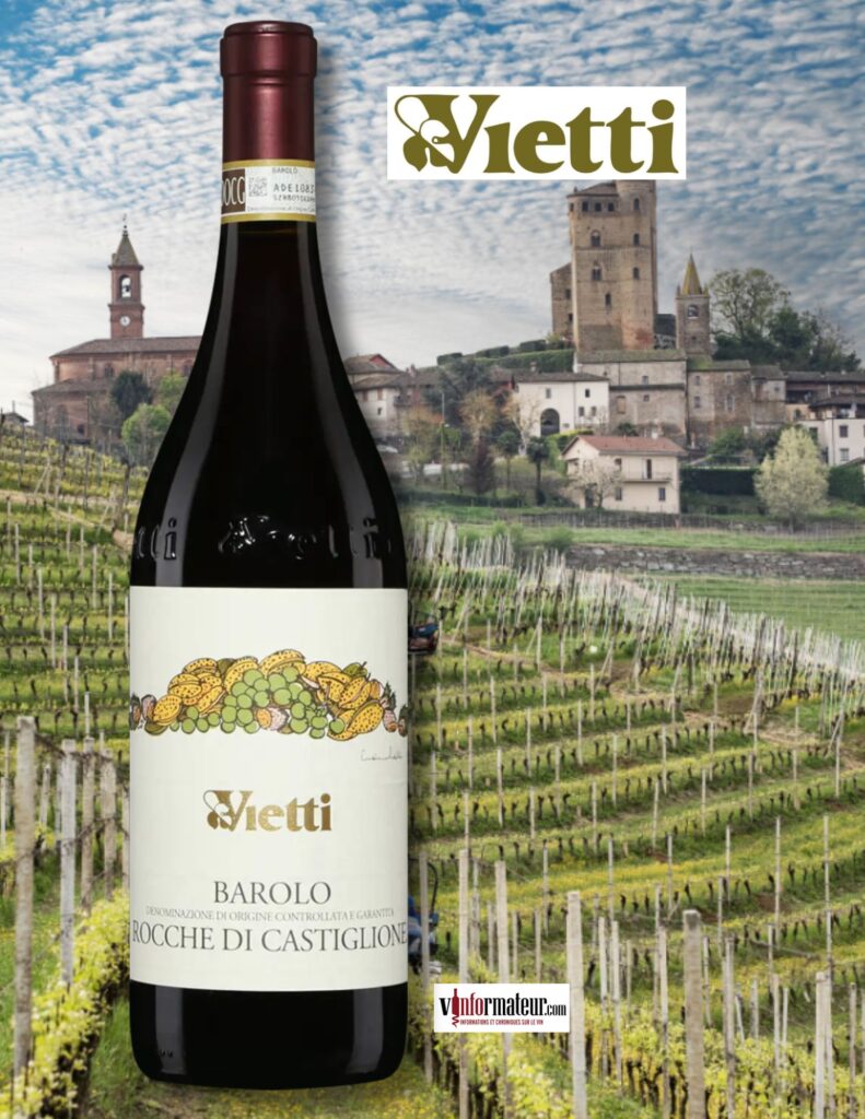 Barolo, Rocche di Castiglione, Italie, Piémont, vin rouge bio, Vietti, 2021 bouteille