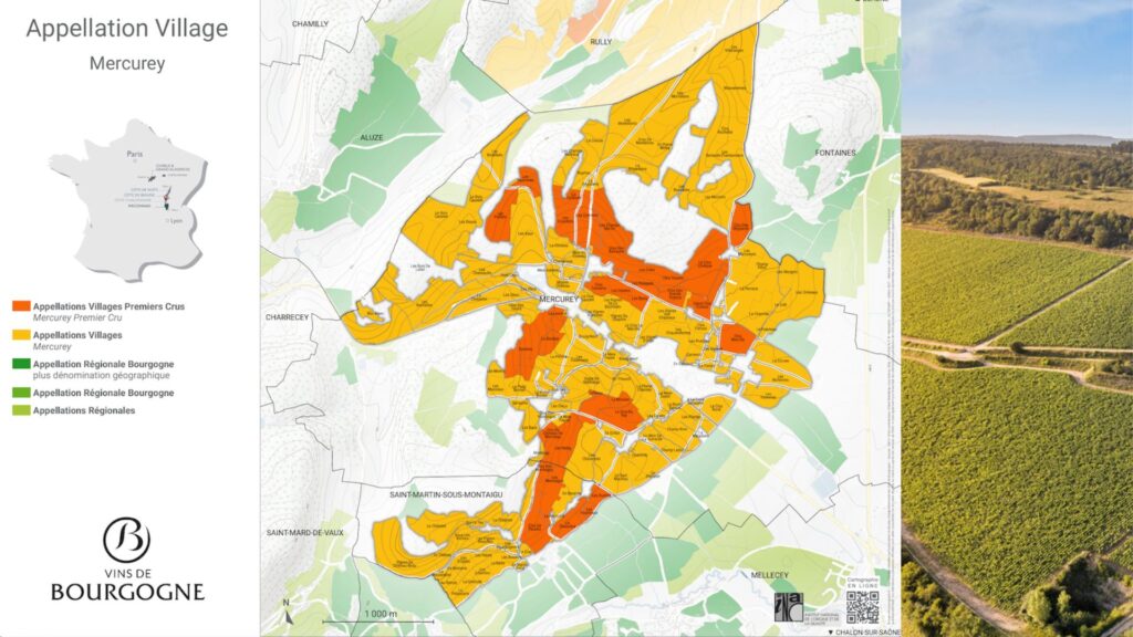 Carte viticole Côte Chalonnaise, Mercurey