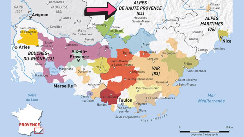 Carte viticole Alpes de Haute Provence