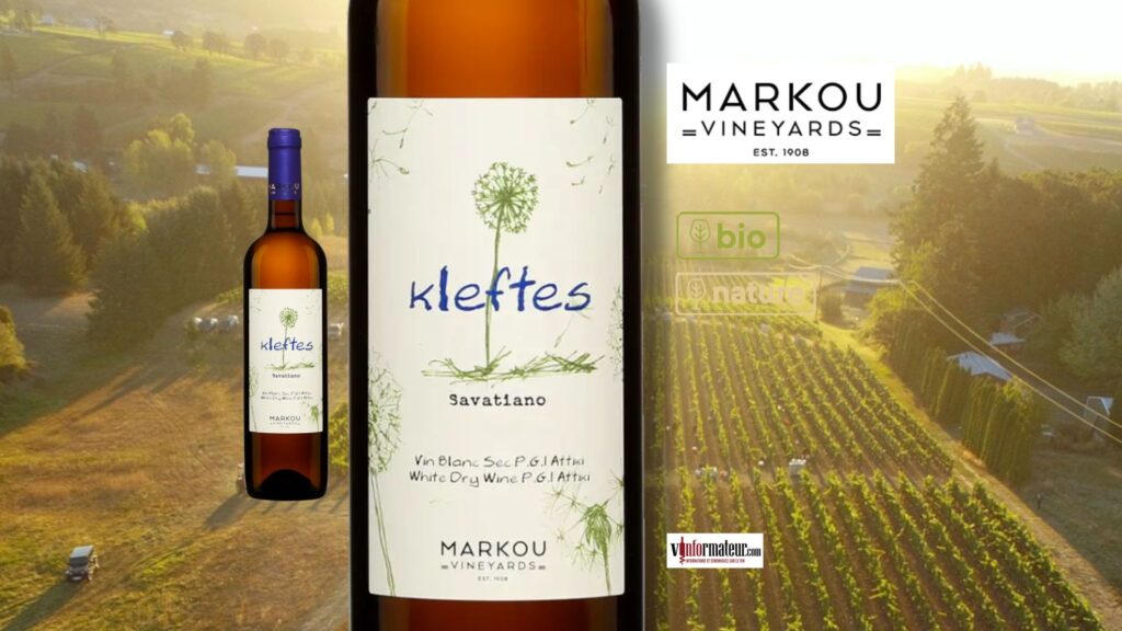 Kleftes, Savatiano, Grèce, Sterea Ellada IGP, vion blanc bio/nature, 2024 bouteille