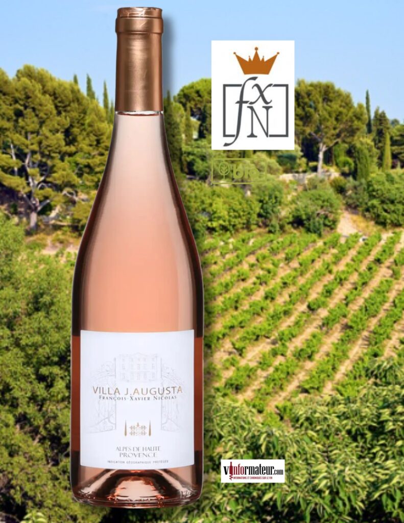 Villa J. Augusta, François-Xavier Nicolas, France, Alpes de Haute Provence IGP, vin rosé bio, 2024 bouteille
