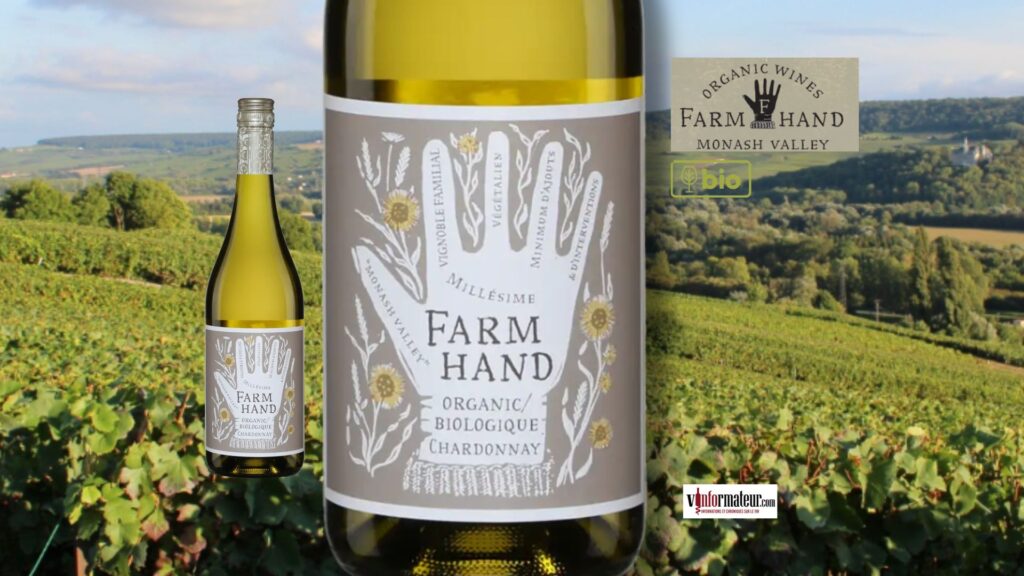 Chardonnay, Farm Hand, Australie Méridionale, Riverland, vin blanc bio, 2024 bouteille