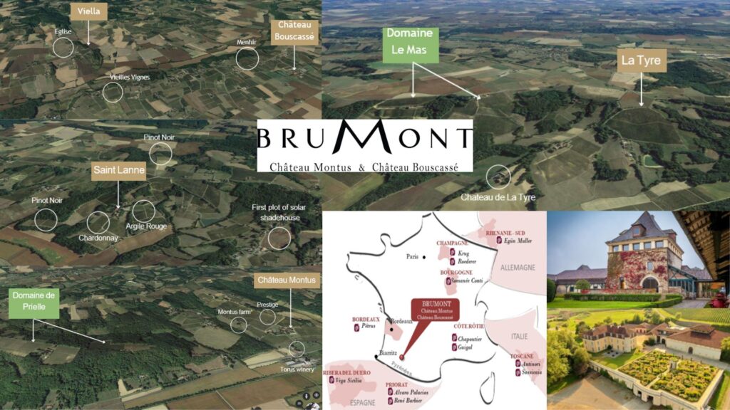 Carte viticole propriétés d'Alain Brumont