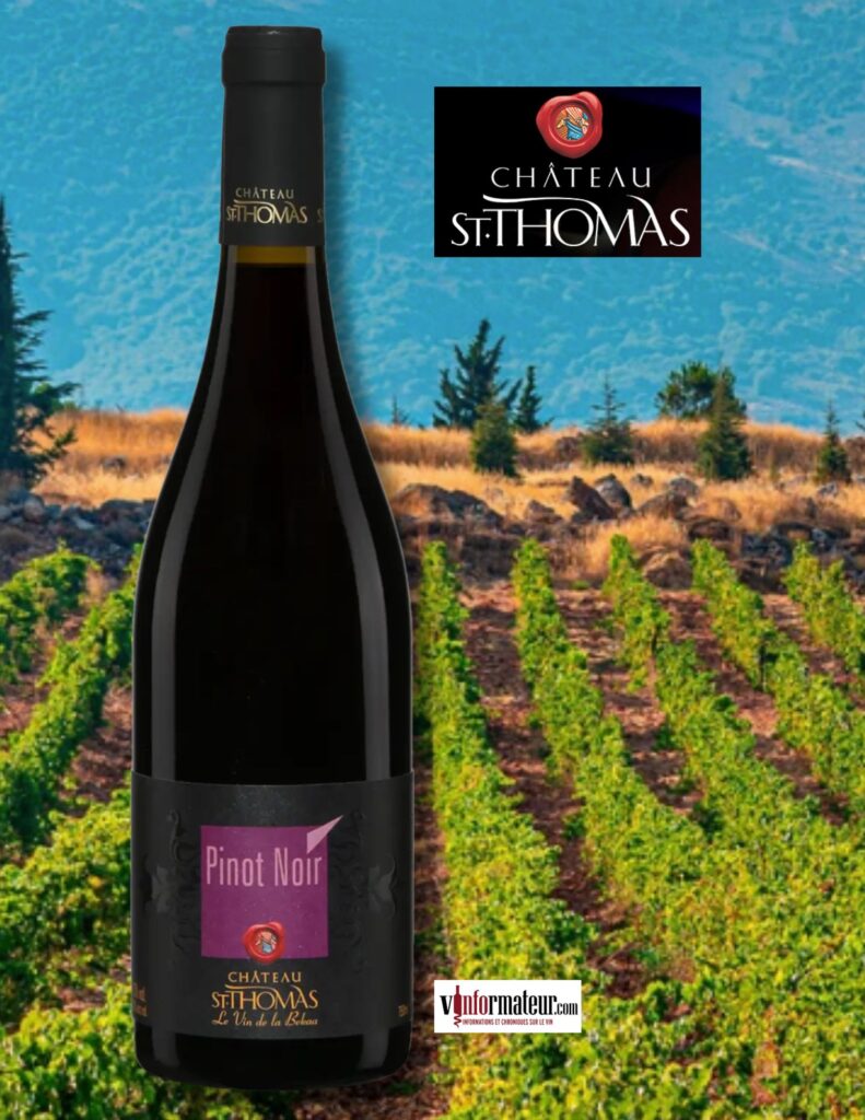 Château St-Thomas, Pinot Noir, Liban, Vallée de la Bekaa, vin rouge, 2020 bouteille