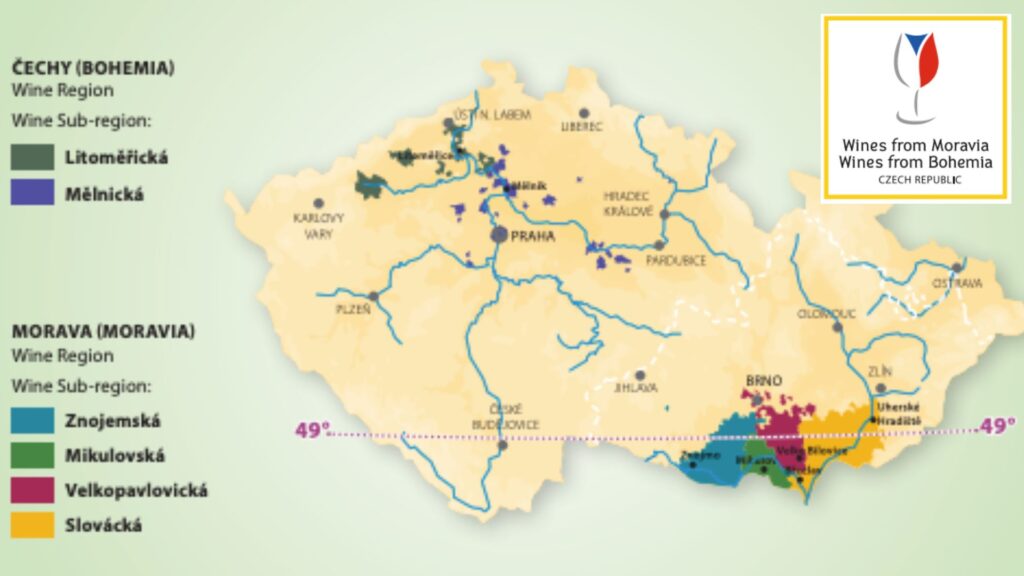 Carte viticole de la Tchéquie