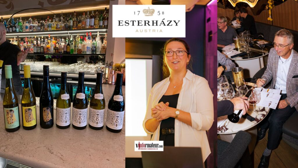 Dégustation des vins de la maison Esterhazy Weingut: Nina West Export Manager, Vinformateur (Claude Lalonde), vins dégustés