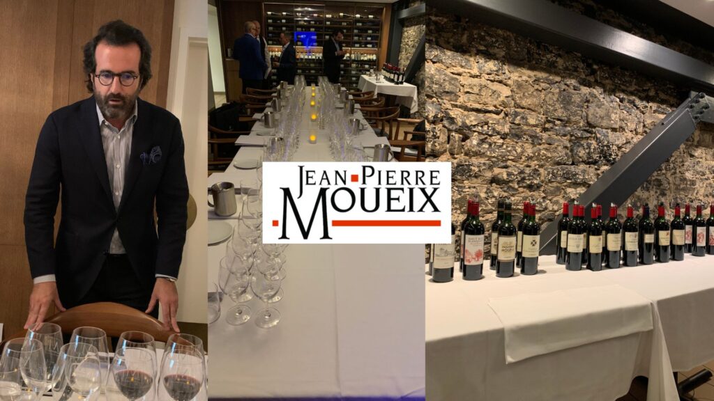 Dégustation des vins des Ets Jean-Pierre Moueix - Stéphane Laborie (Directeur Commercial) - restaurant Le Monarque, agence Montalvin