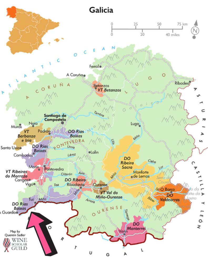Carte viticole Galicia - Rias Baixas