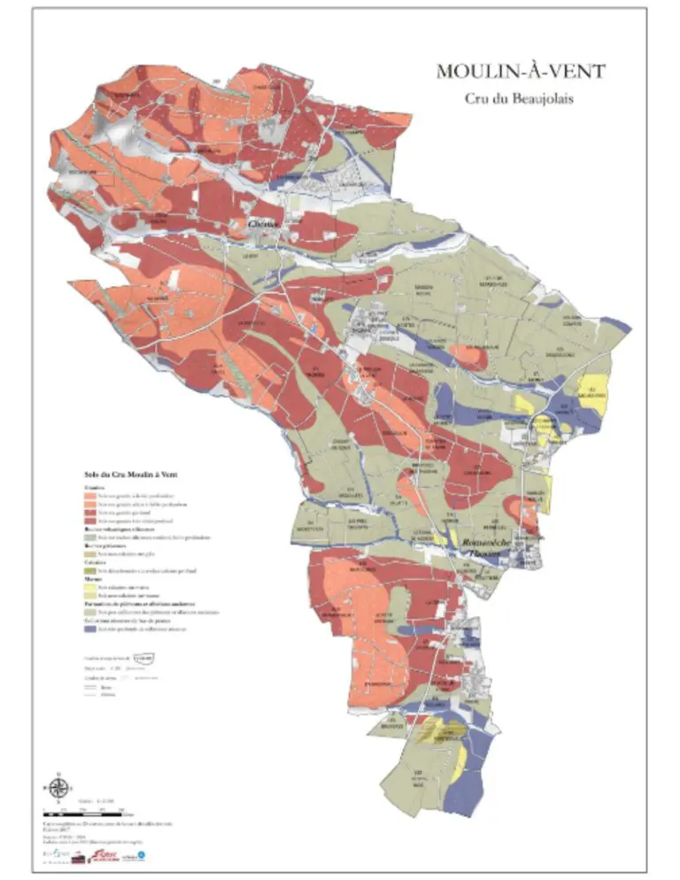Carte viticole cru Beaujolais Moulin-à-Vent