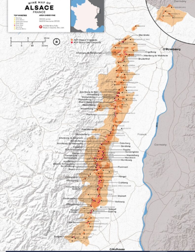 Carte viticole Alsace