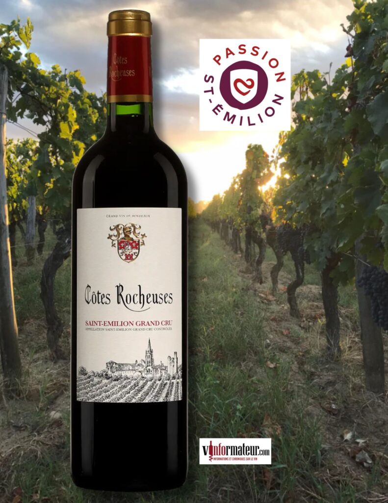Côtes Rocheuses, Saint-Émilion Grand Cru, Bordeaux, Union des producteurs Saint-Émilion, vin rouge, 2020 bouteille