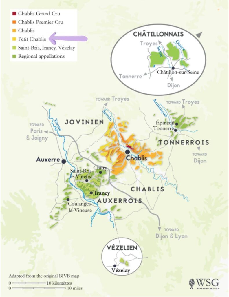 Carte viticole Chablis