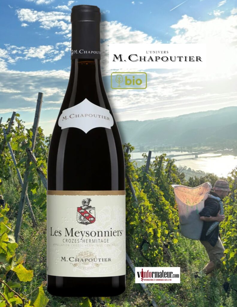 Les Meysonniers, Crozes-Hermitage, M. Chapoutier, Vallée du Rhône, vin rouge bio, 2023 bouteille