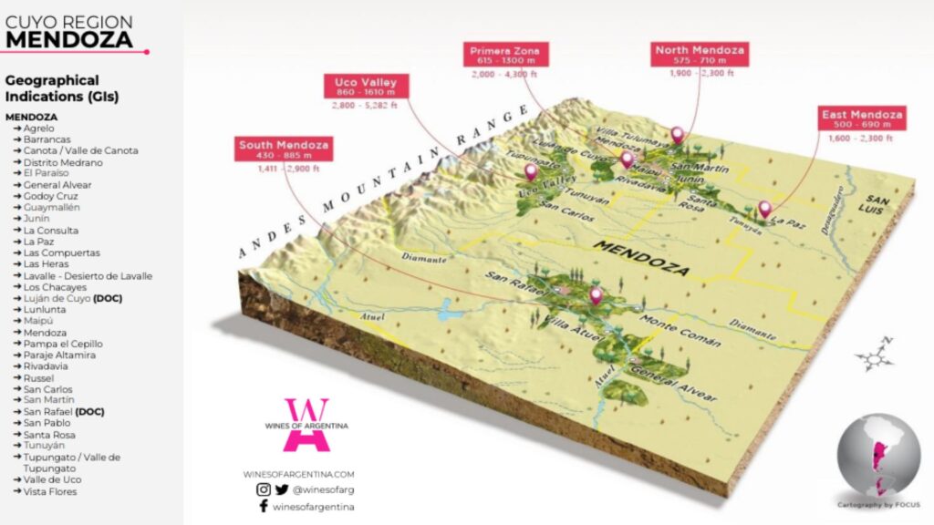 Carte viticole Mendoza