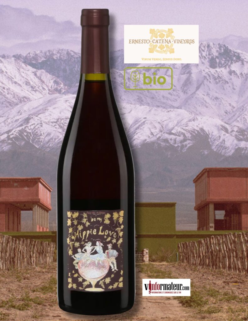 Hippie Love, Tinto, Ernesto Catena Vineyards, Argentine, Mendoza, La Consulta, vin rouge bio, 2022 bouteille