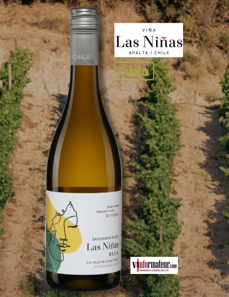 Las Niñas, Ella, Sauvignon blanc, Reserva, Chili, D.O. Valle de Leyda, vin blanc bio, 2025 bouteille