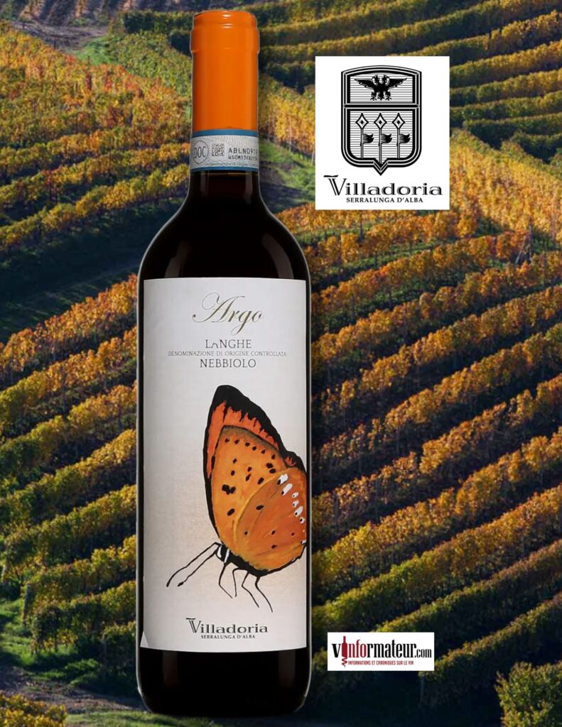 Argo, Italie, Piémont, Langhe Rosso, Nebbiolo, Villadoria Serralunga d’Alba, vin rouge, 2022 bouteille