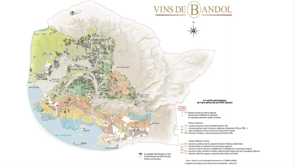 Carte viticole Bandol