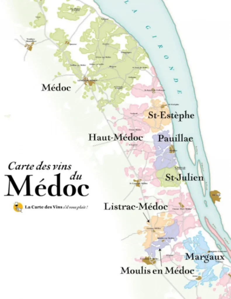 Carte viticole Bordeaux - Medoc
