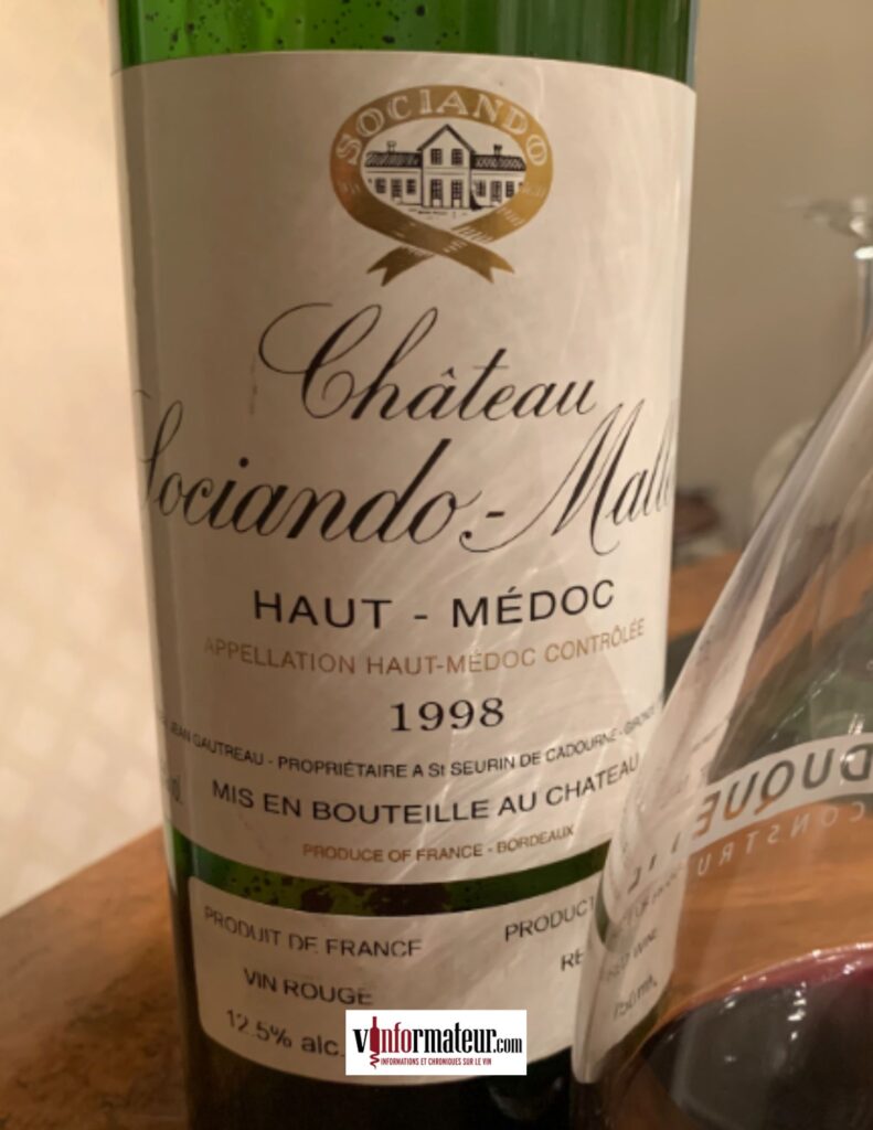 Sociando-Mallet 1998 bouteille
