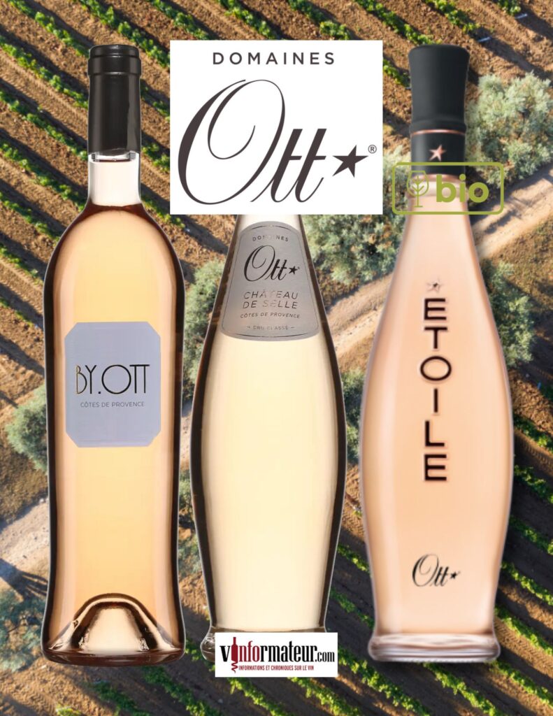 Dégustation vins rosés Domaines Ott bouteilles
