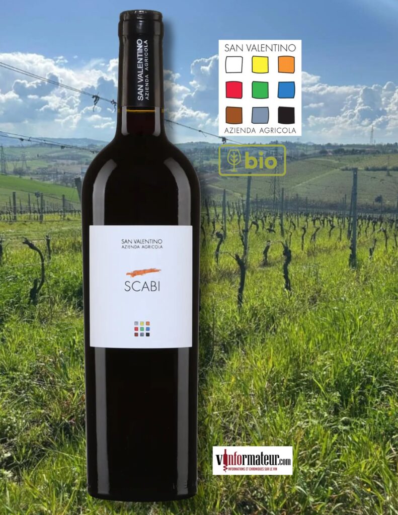 Scabi, San Valentino, Italie, Émilie-Romagne, Rosso Rubicone IGT, vin rouge bio, 2024 bouteille
