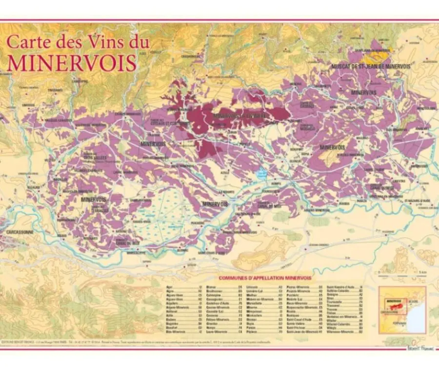 Carte viticole Minervois