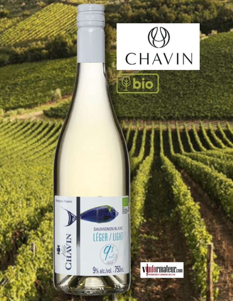 Sauvignon blanc, Villa Chavin, Vin de France, léger, vin blanc léger et bio bouteille