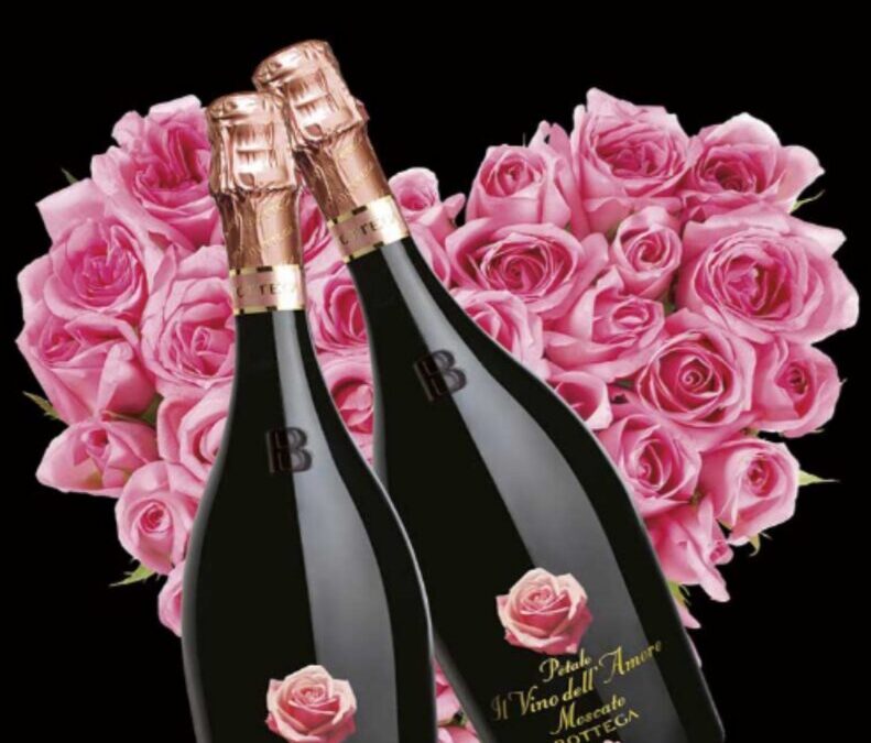 En plein le temps pour le ‘’Vin de l’Amour’’! Vin mousseux, Petalo, Moscato.