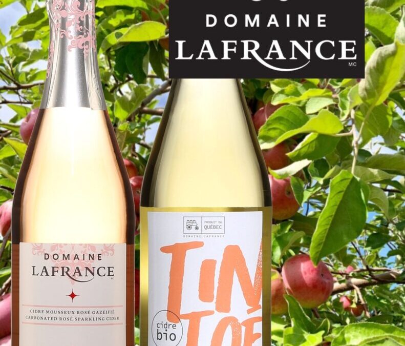 Deux cidres effervescents du Québec du Domaine Lafrance!